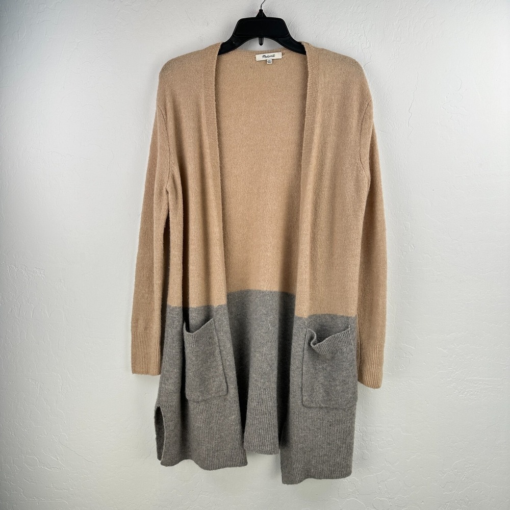 Madewell‎ Cardigan Sweater Womens XS Pink Gray Colorblock Indie Boho Office Work